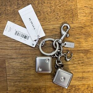 Coach Silver-Tone Dice Bag Charm